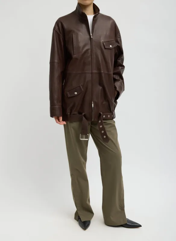 Leather Moto Bomber sold by Tibi