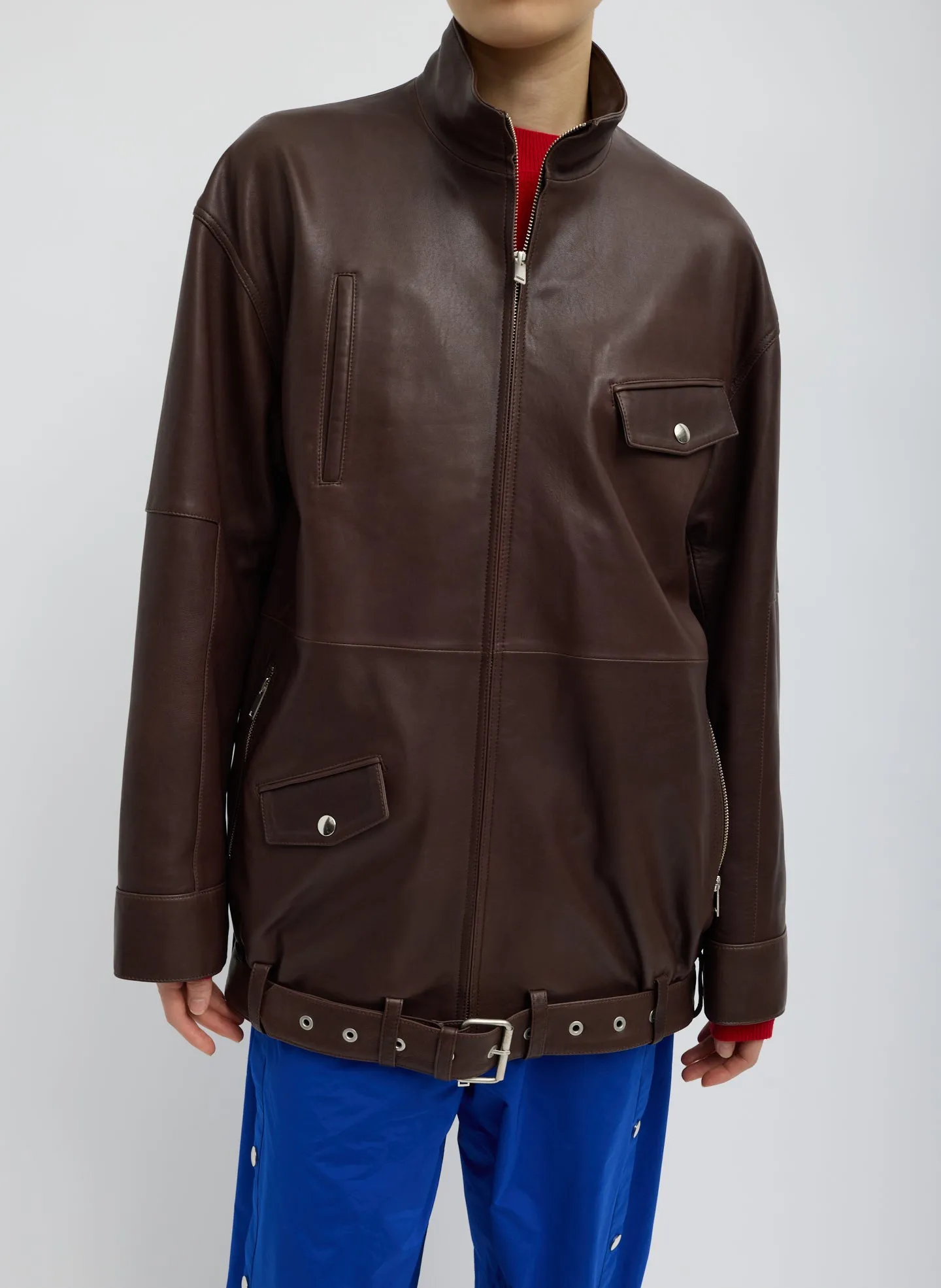 Leather Moto Bomber sold by Tibi product image thumbnail 2