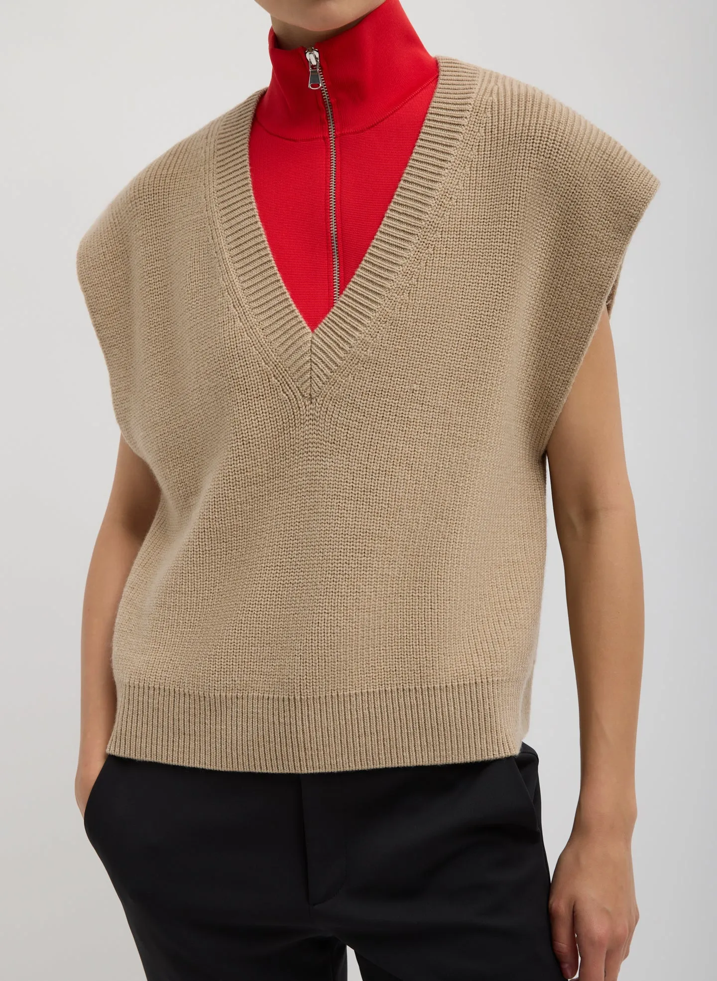 Cardigan Stitch Sweater Vest With Removable Dickie sold by Tibi