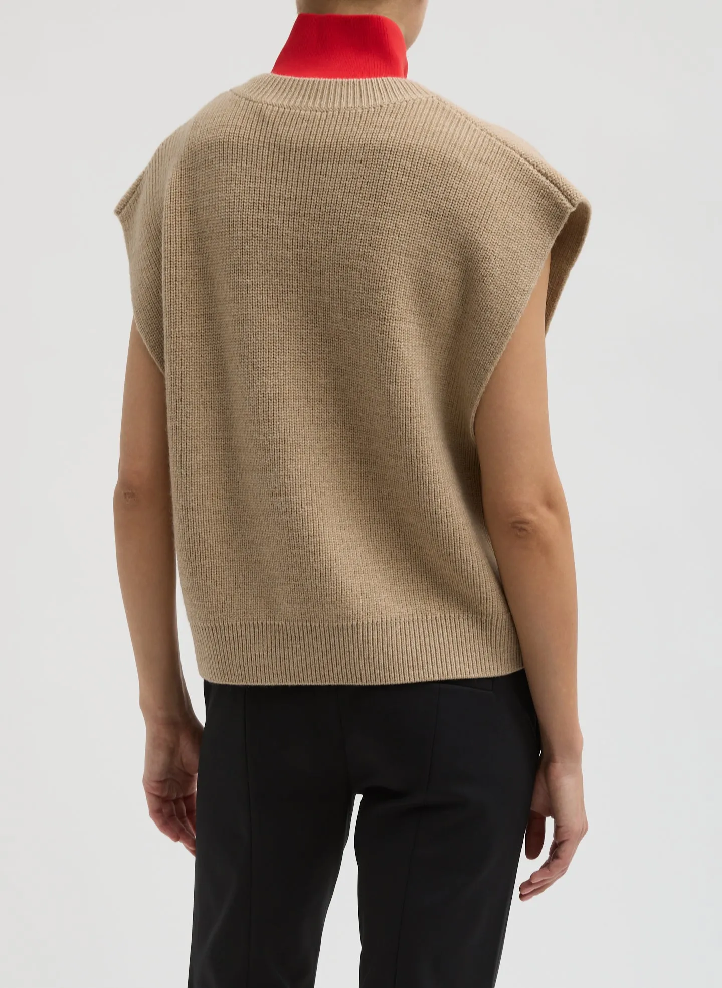 Cardigan Stitch Sweater Vest With Removable Dickie sold by Tibi product image thumbnail 4