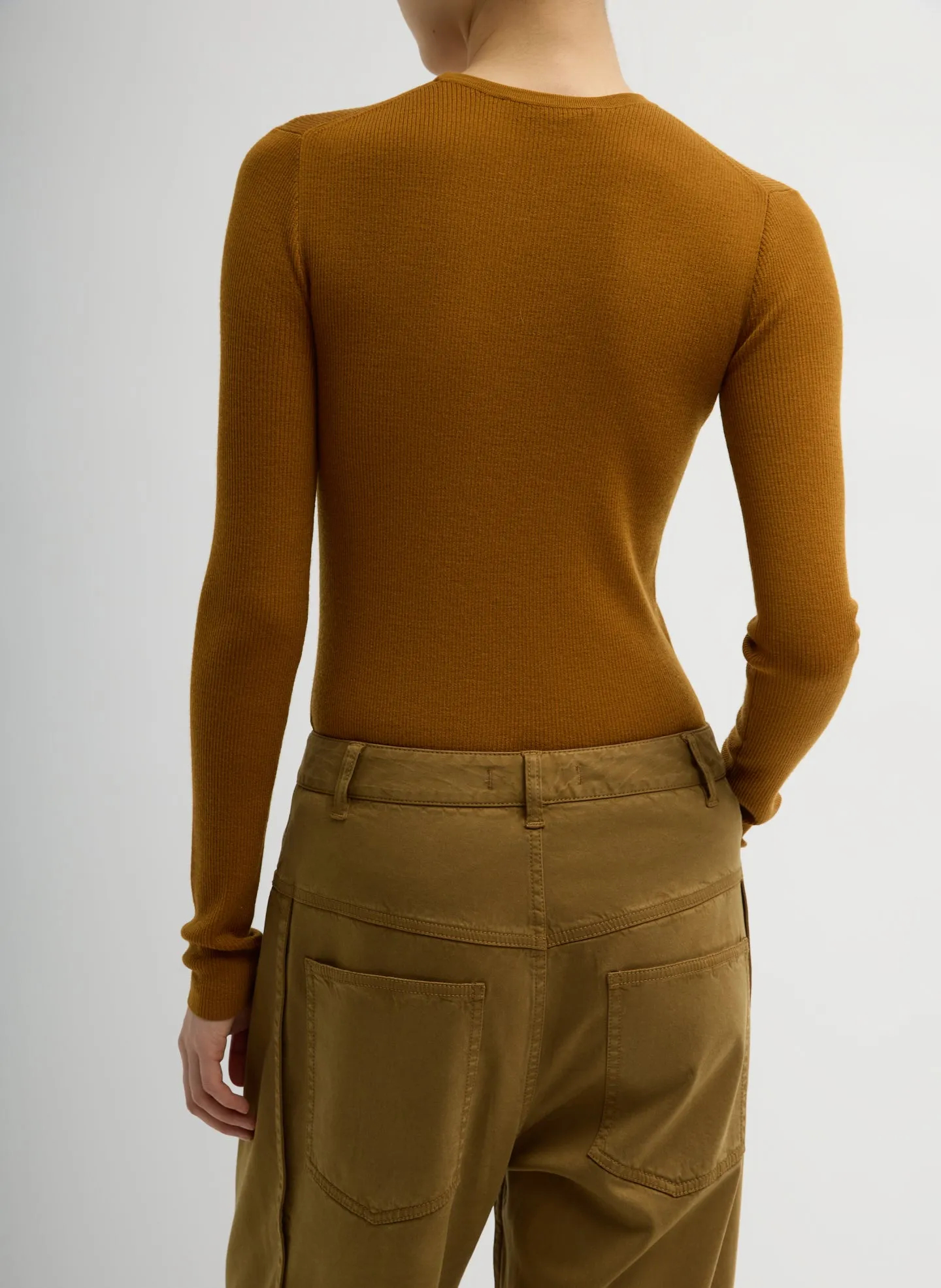 Featherweight Ribbed Sweater Crewneck Pullover sold by Tibi product image thumbnail 3
