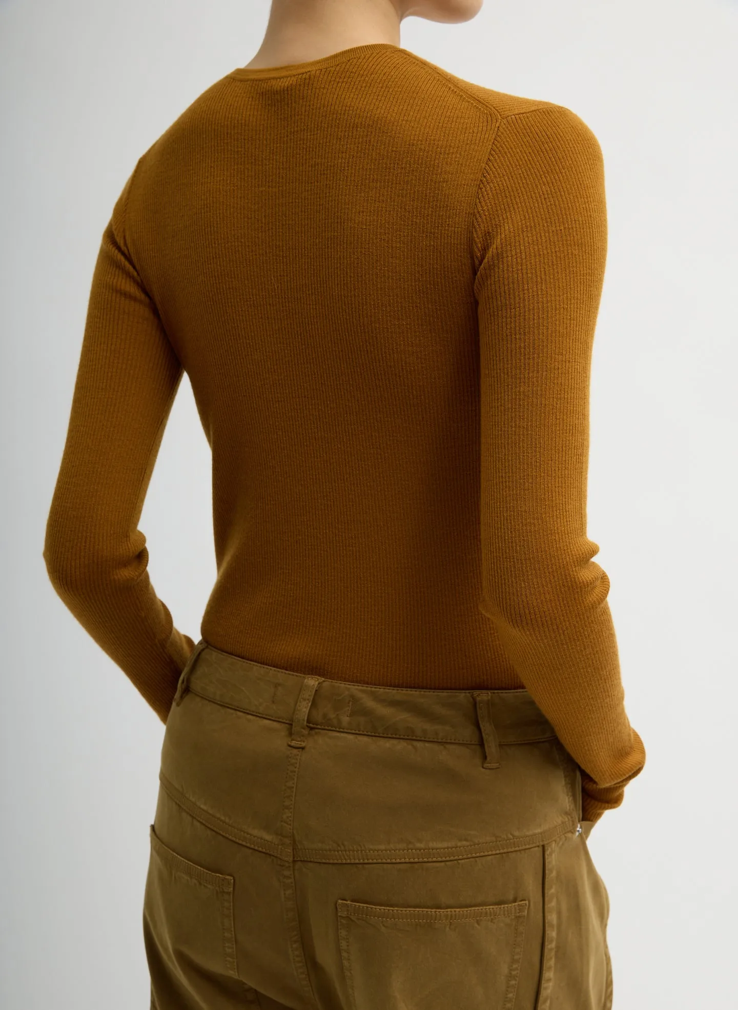 Featherweight Ribbed Sweater Crewneck Pullover sold by Tibi product image thumbnail 2
