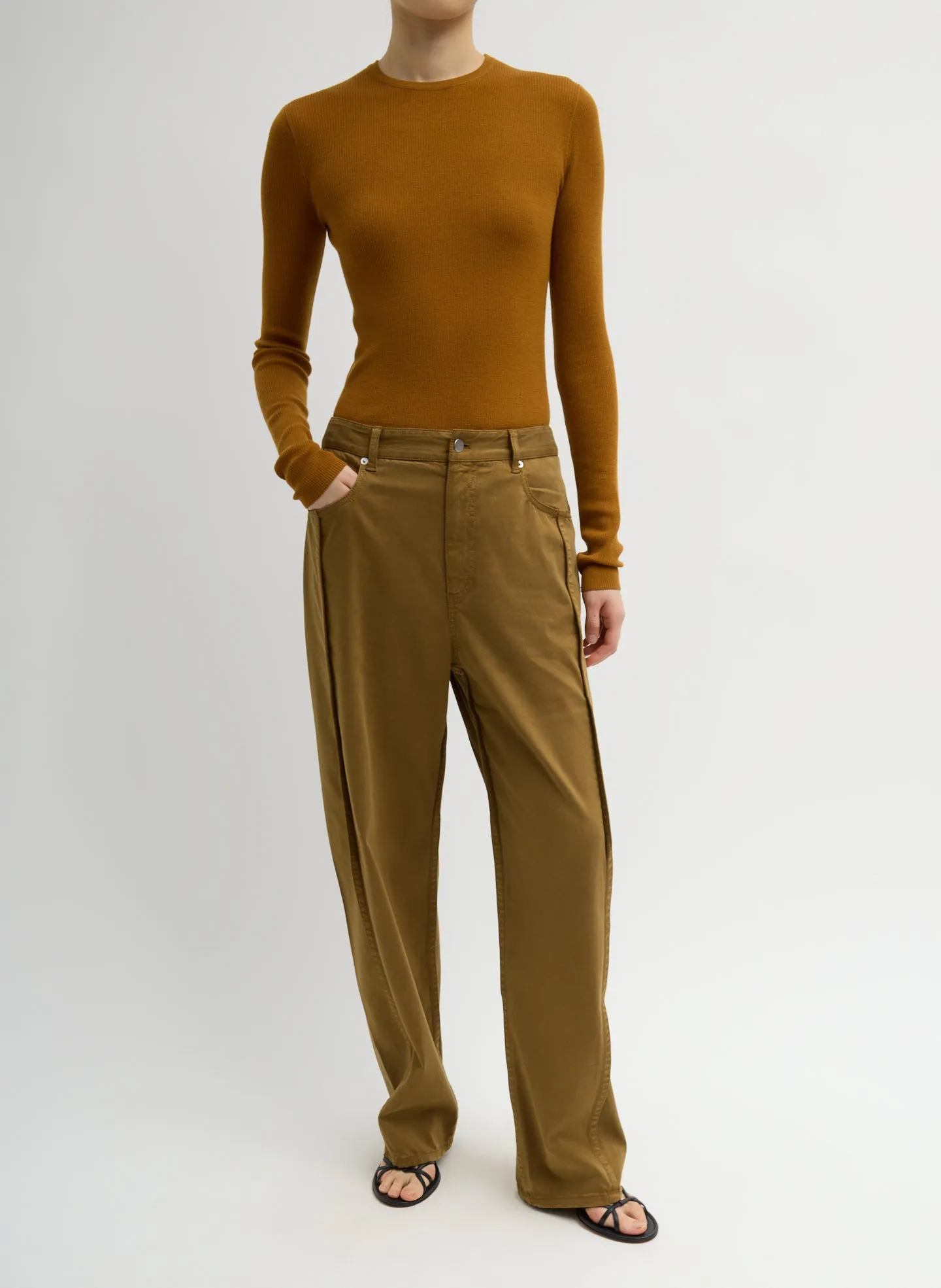 Featherweight Ribbed Sweater Crewneck Pullover sold by Tibi product image thumbnail 4