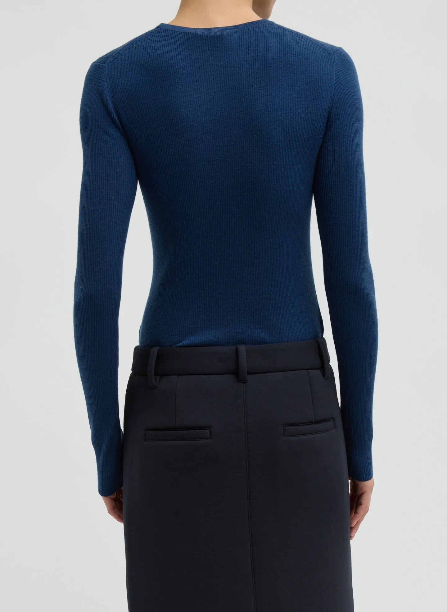 Featherweight Ribbed Sweater Crewneck Pullover sold by Tibi product image thumbnail 3