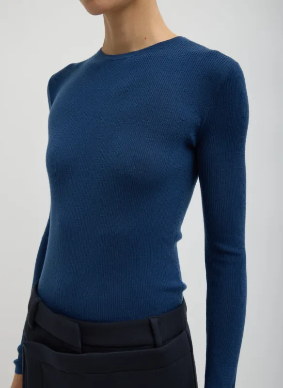 Featherweight Ribbed Sweater Crewneck Pullover sold by Tibi