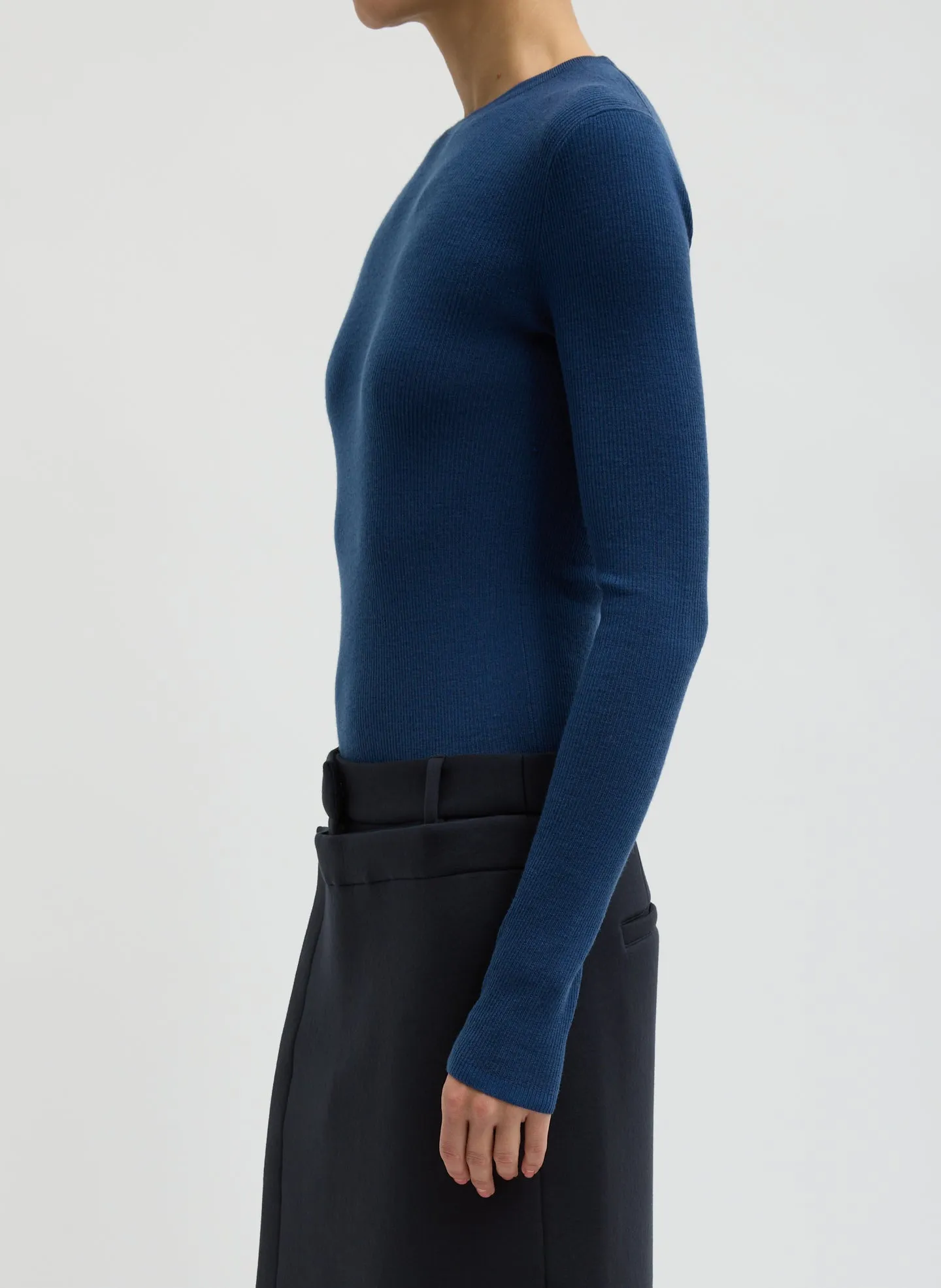 Featherweight Ribbed Sweater Crewneck Pullover sold by Tibi product image thumbnail 2