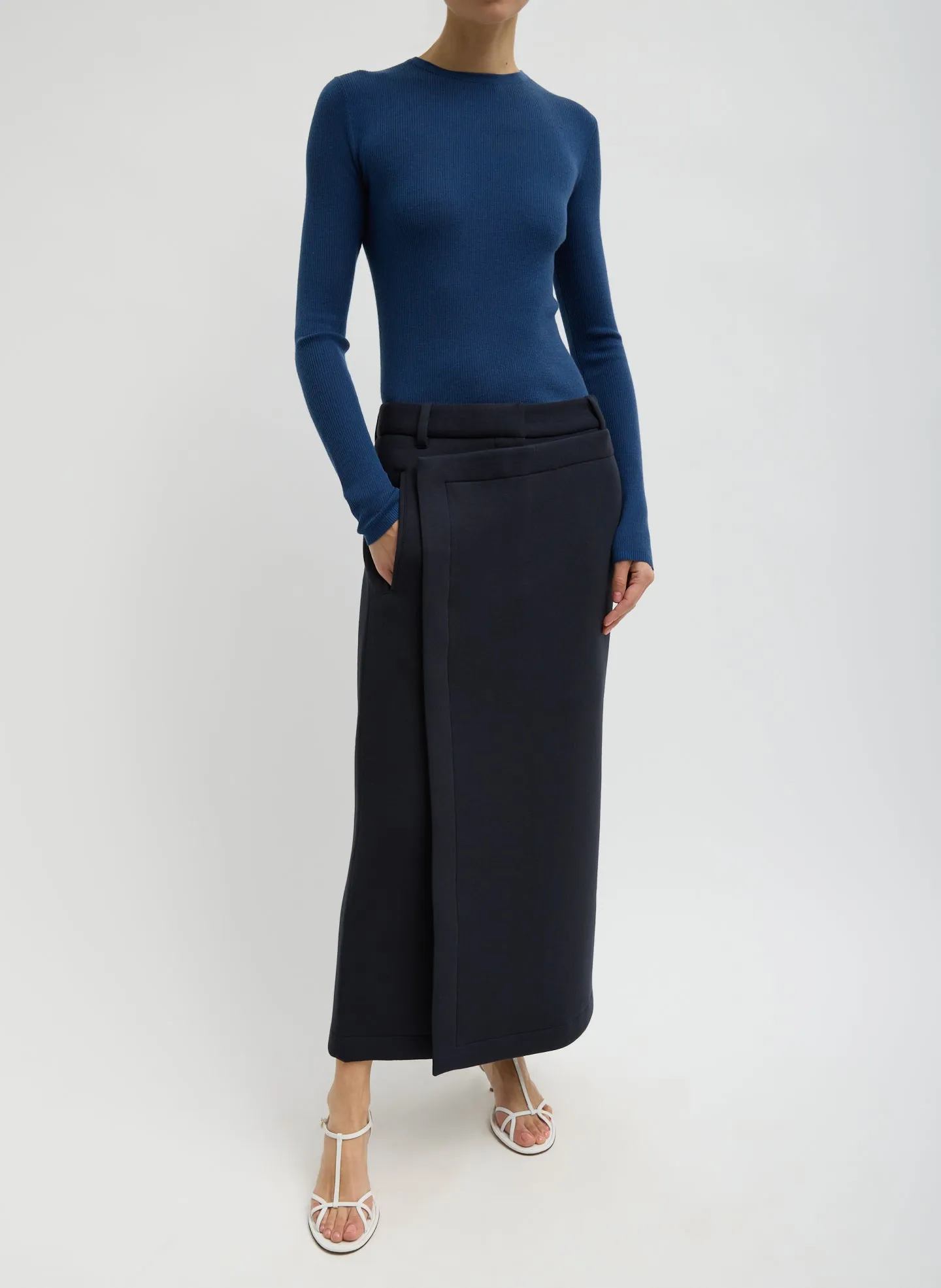 Featherweight Ribbed Sweater Crewneck Pullover sold by Tibi product image thumbnail 4