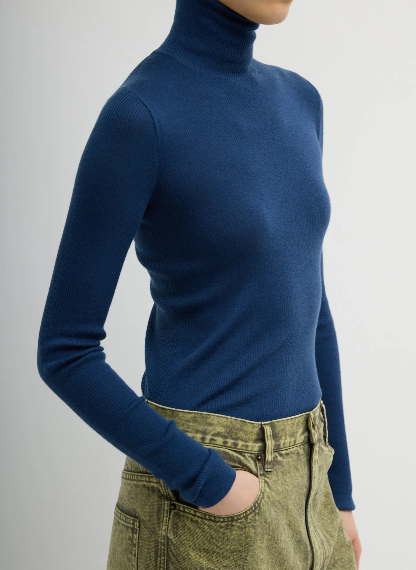 Featherweight Ribbed Sweater Turtleneck Pullover sold by Tibi product image thumbnail 2