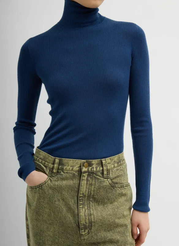 Featherweight Ribbed Sweater Turtleneck Pullover sold by Tibi