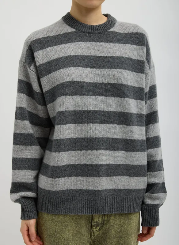 Striped Cashmere Crewneck Easy Pullover sold by Tibi