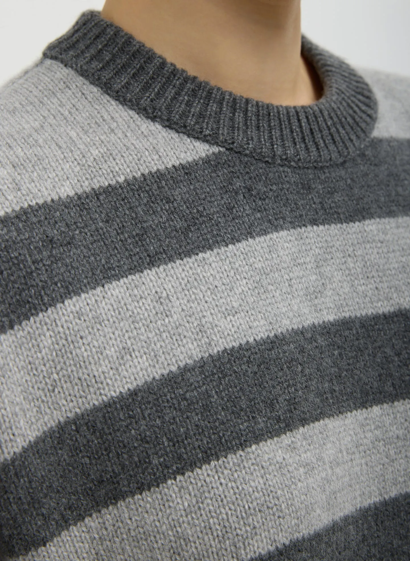 Striped Cashmere Crewneck Easy Pullover sold by Tibi product image thumbnail 5