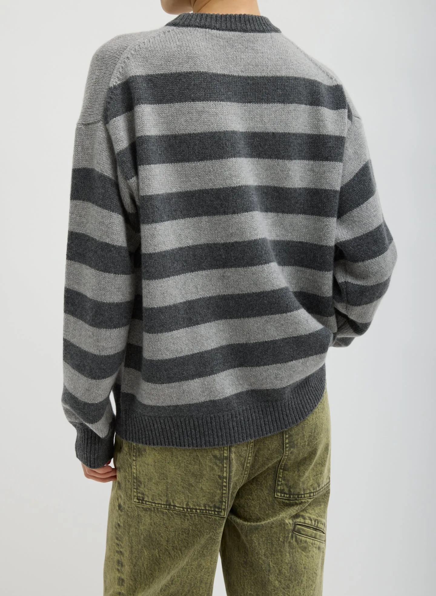 Striped Cashmere Crewneck Easy Pullover sold by Tibi product image thumbnail 3
