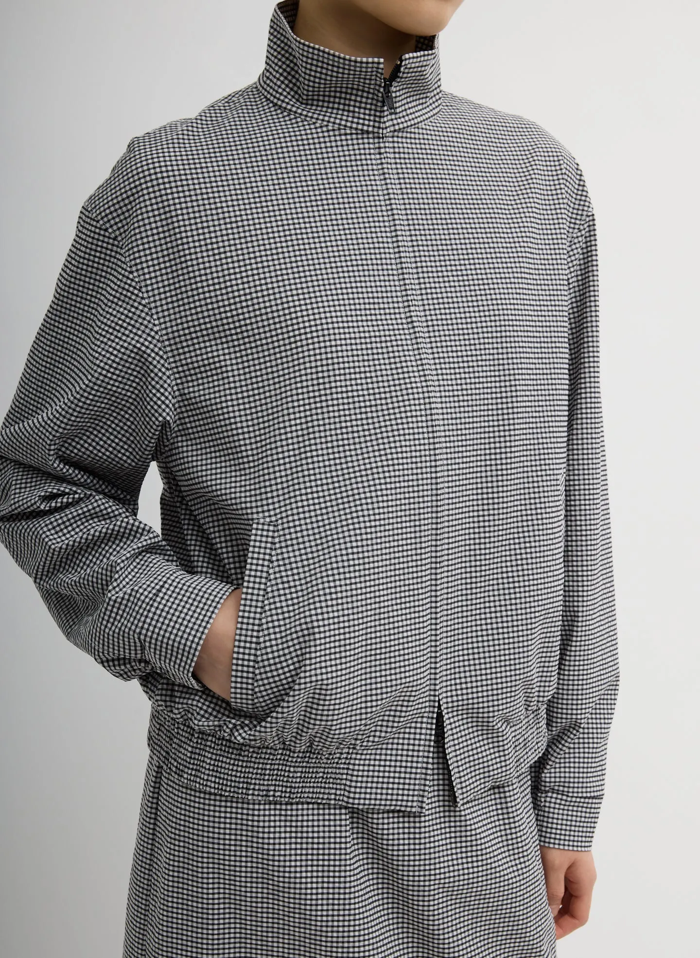 Tech Gingham Track Jacket sold by Tibi