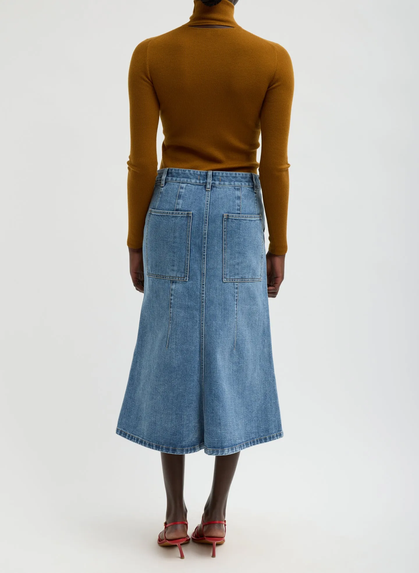 Classic Denim Sculpted Silke Skirt sold by Tibi product image thumbnail 2