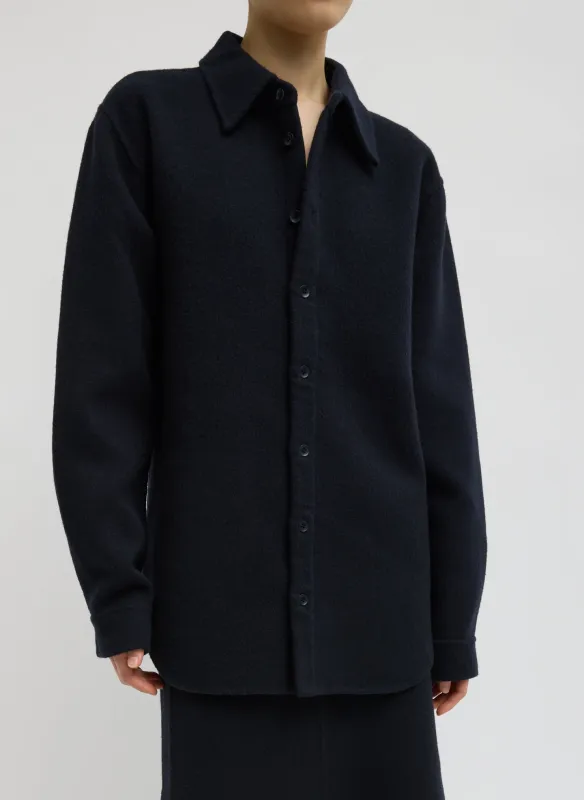 Luxe Double Faced Wool Angora Easy Shirt made by Tibi