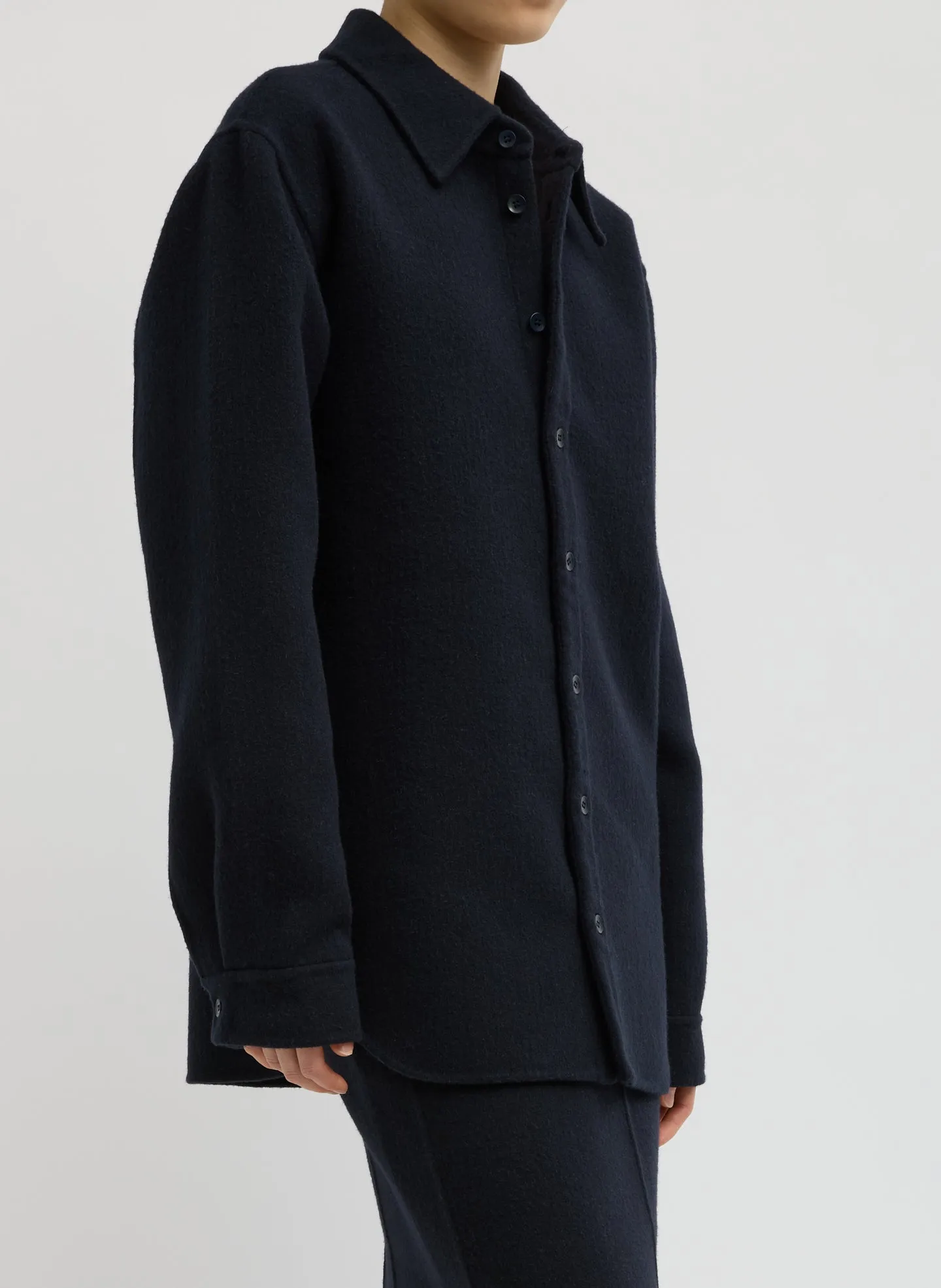 Luxe Double Faced Wool Angora Easy Shirt sold by Tibi product image thumbnail 2