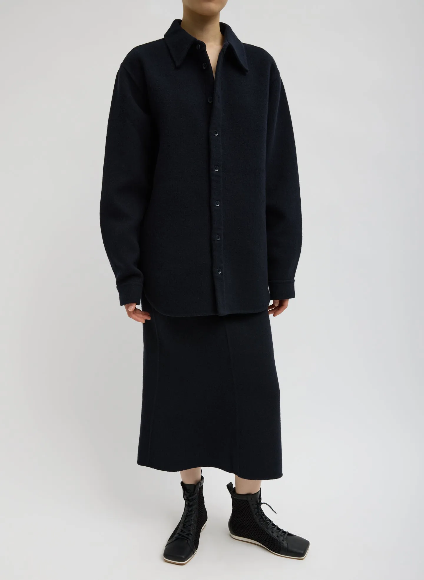 Luxe Double Faced Wool Angora Easy Shirt sold by Tibi product image thumbnail 4