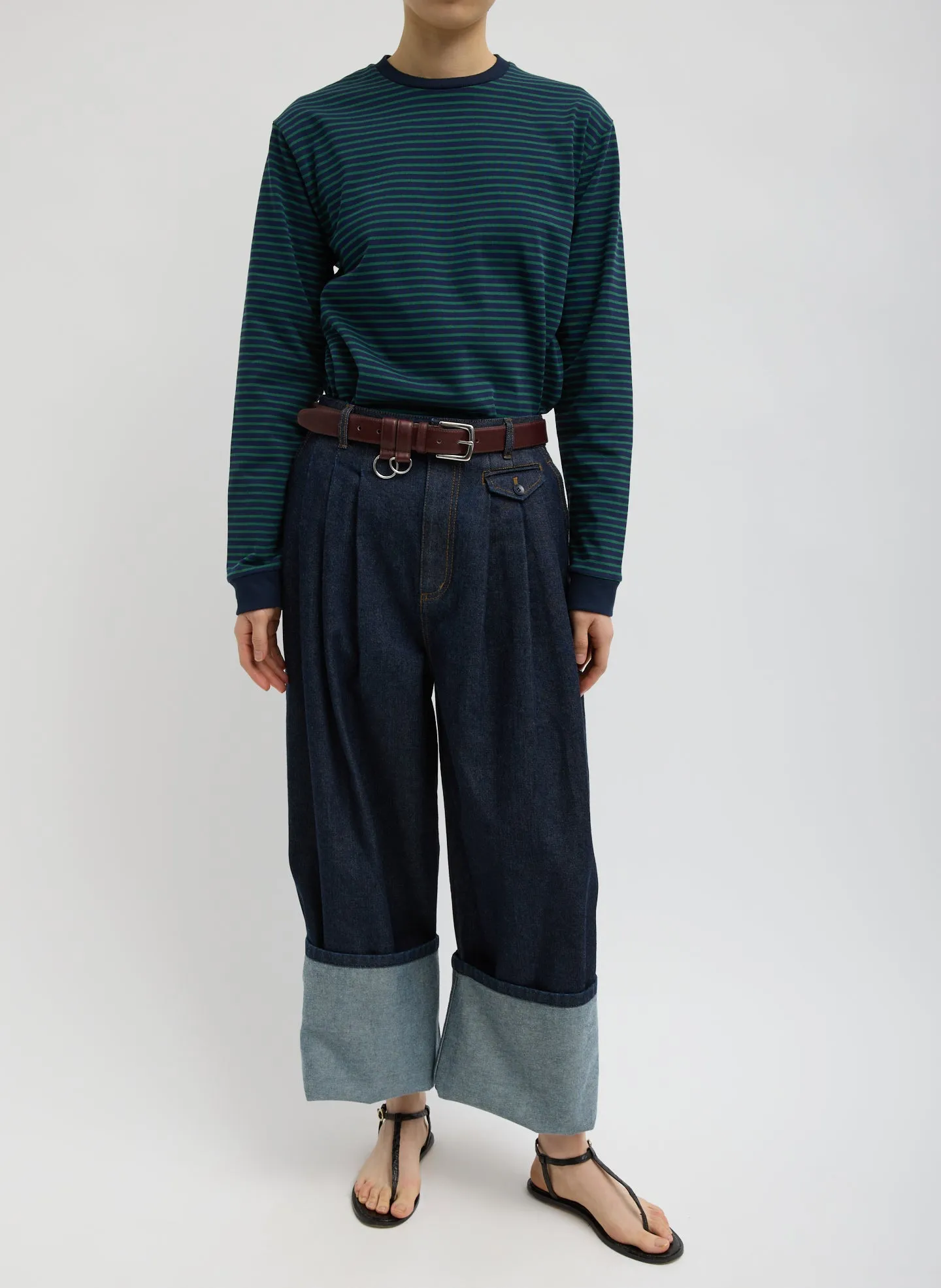Indigo Denim Triple Pleat Jean sold by Tibi product image thumbnail 5