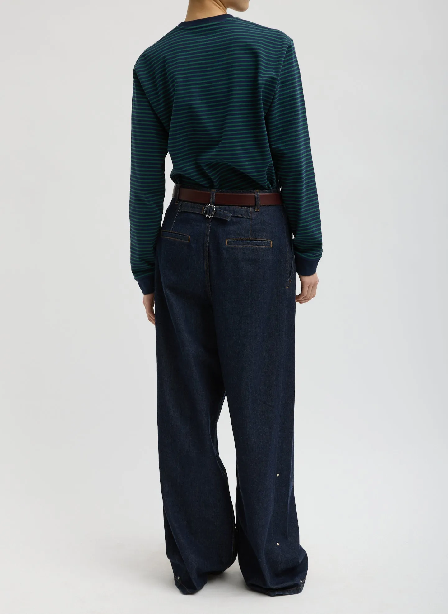Indigo Denim Triple Pleat Jean sold by Tibi product image thumbnail 3
