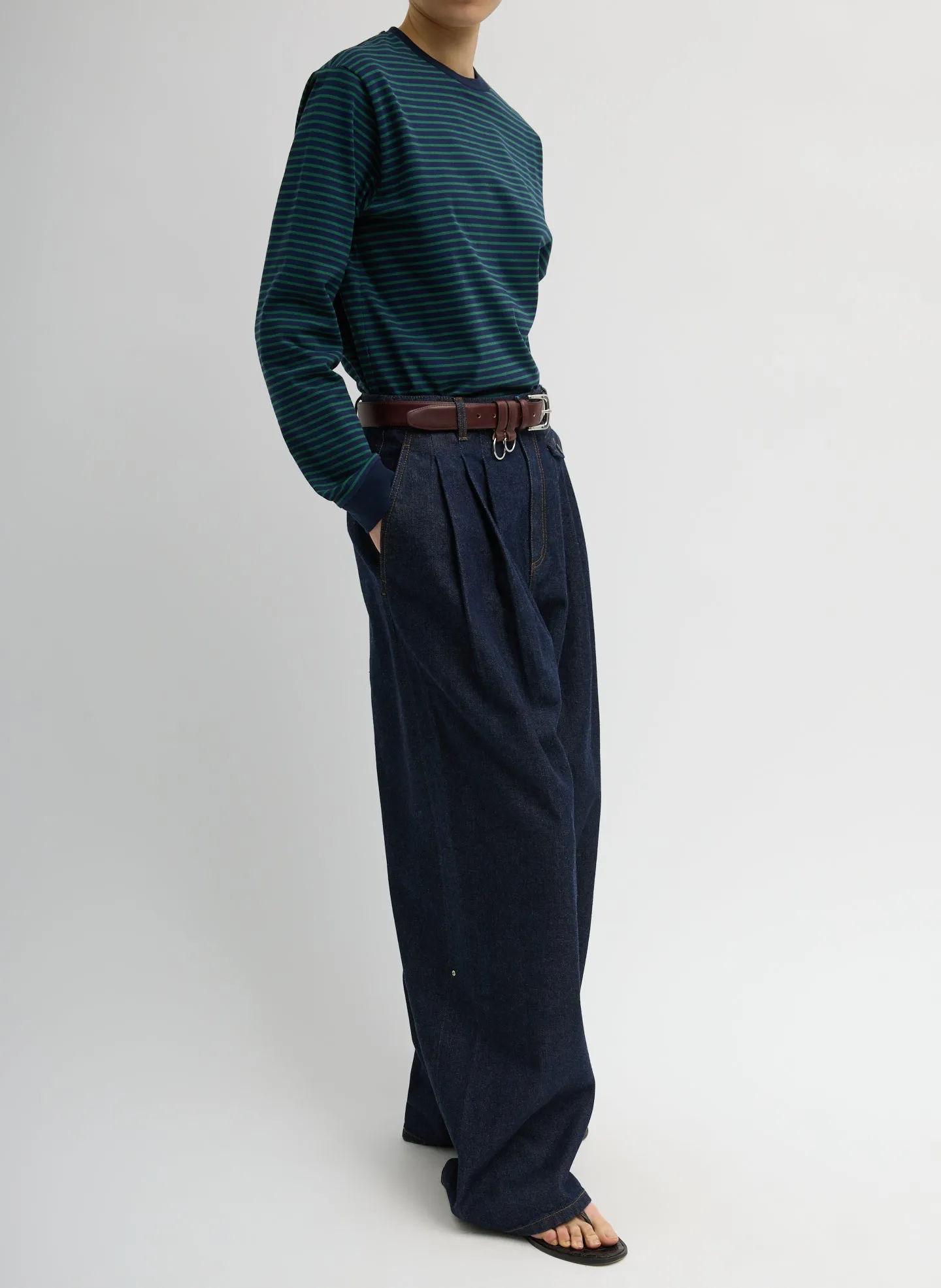 Indigo Denim Triple Pleat Jean sold by Tibi product image thumbnail 2