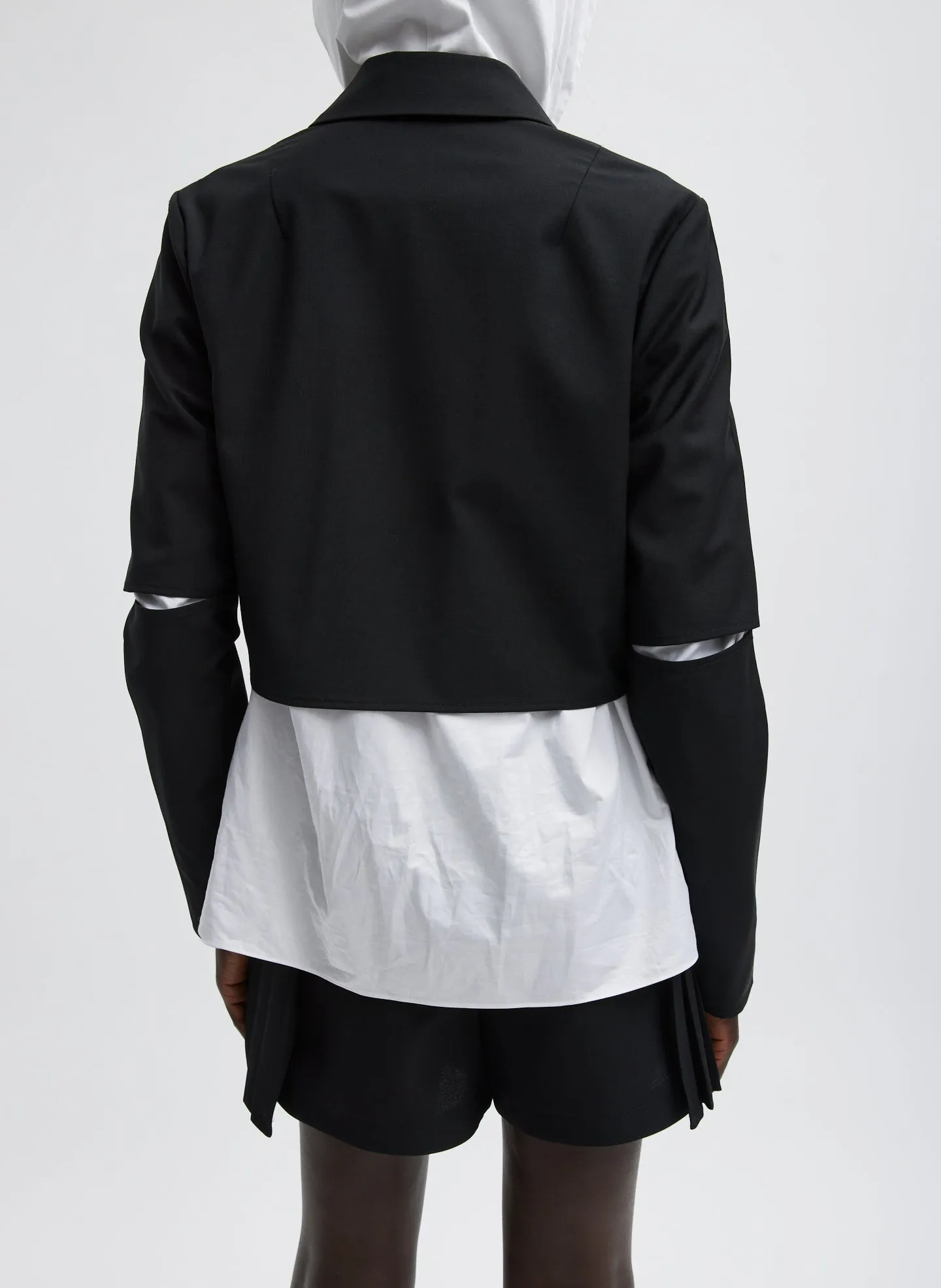 Tropical Wool Cropped Lean Double Breasted Shirt Jacket sold by Tibi product image thumbnail 3