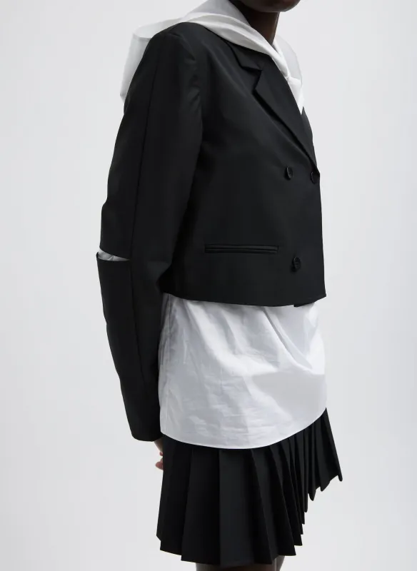 Tropical Wool Cropped Lean Double Breasted Shirt Jacket sold by Tibi