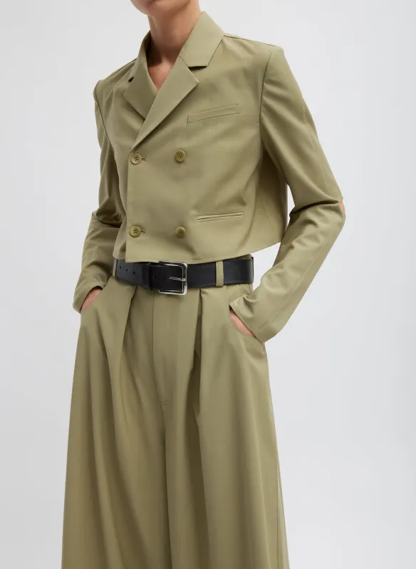 Tropical Wool Cropped Lean Double Breasted Shirt Jacket sold by Tibi