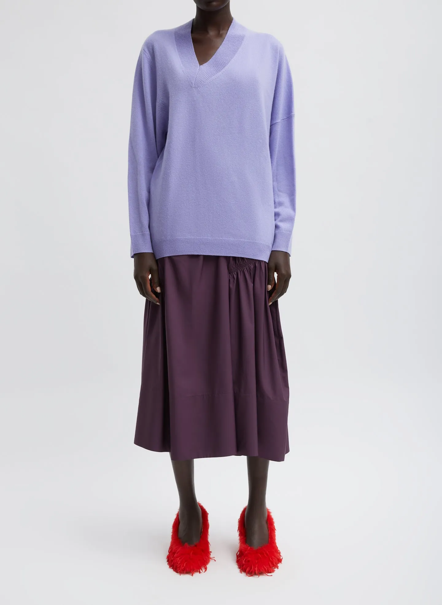 Washable Cashmere Warp V-Neck Pullover sold by Tibi product image thumbnail 4