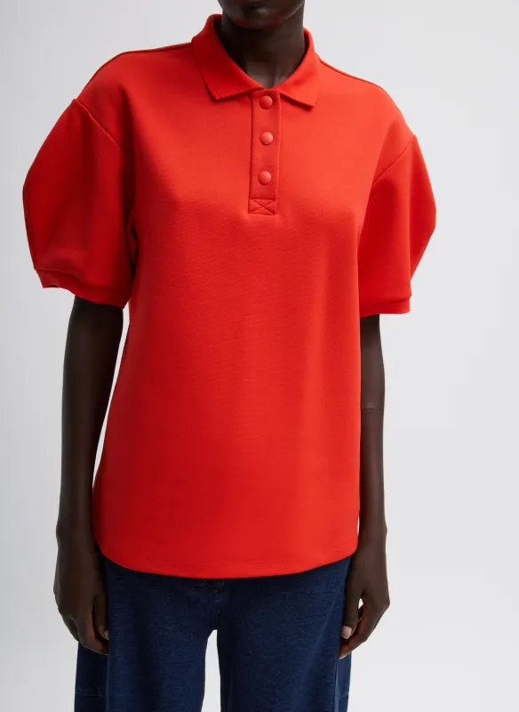 Luxe Pique Polo Shirt sold by Tibi