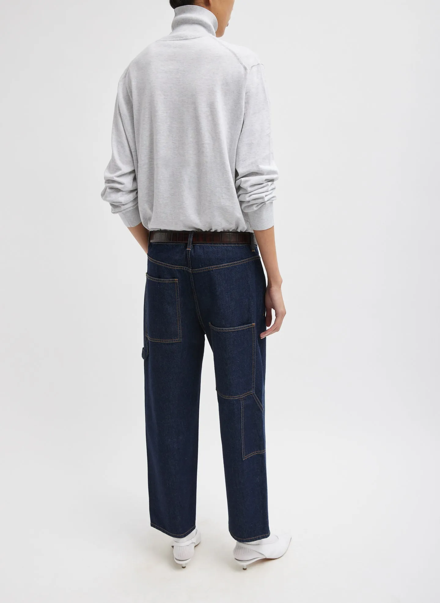 Spring Denim Cropped Slouchy Cargo Jean sold by Tibi product image thumbnail 4