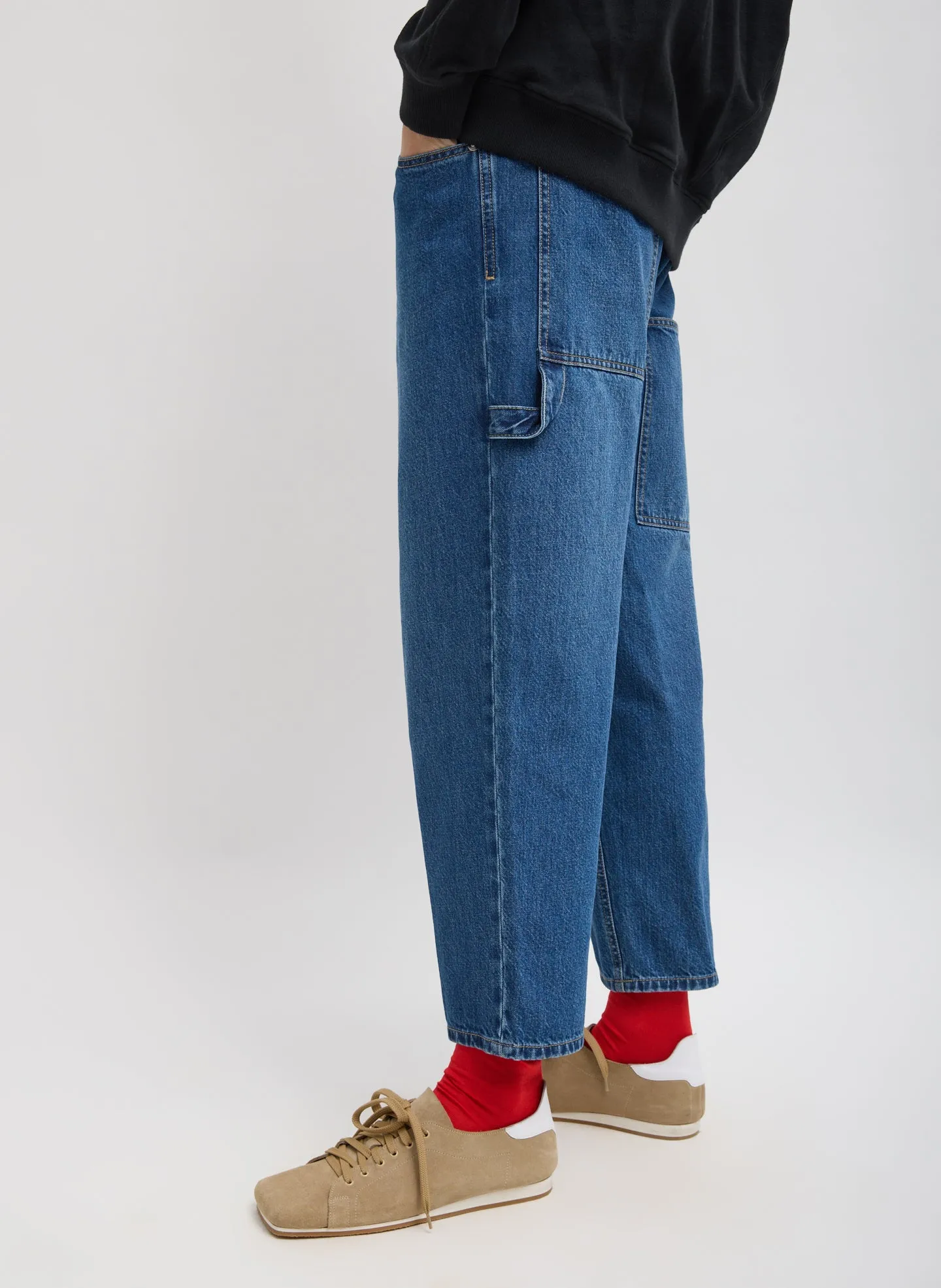 Spring Denim Cropped Slouchy Cargo Jean sold by Tibi product image thumbnail 5