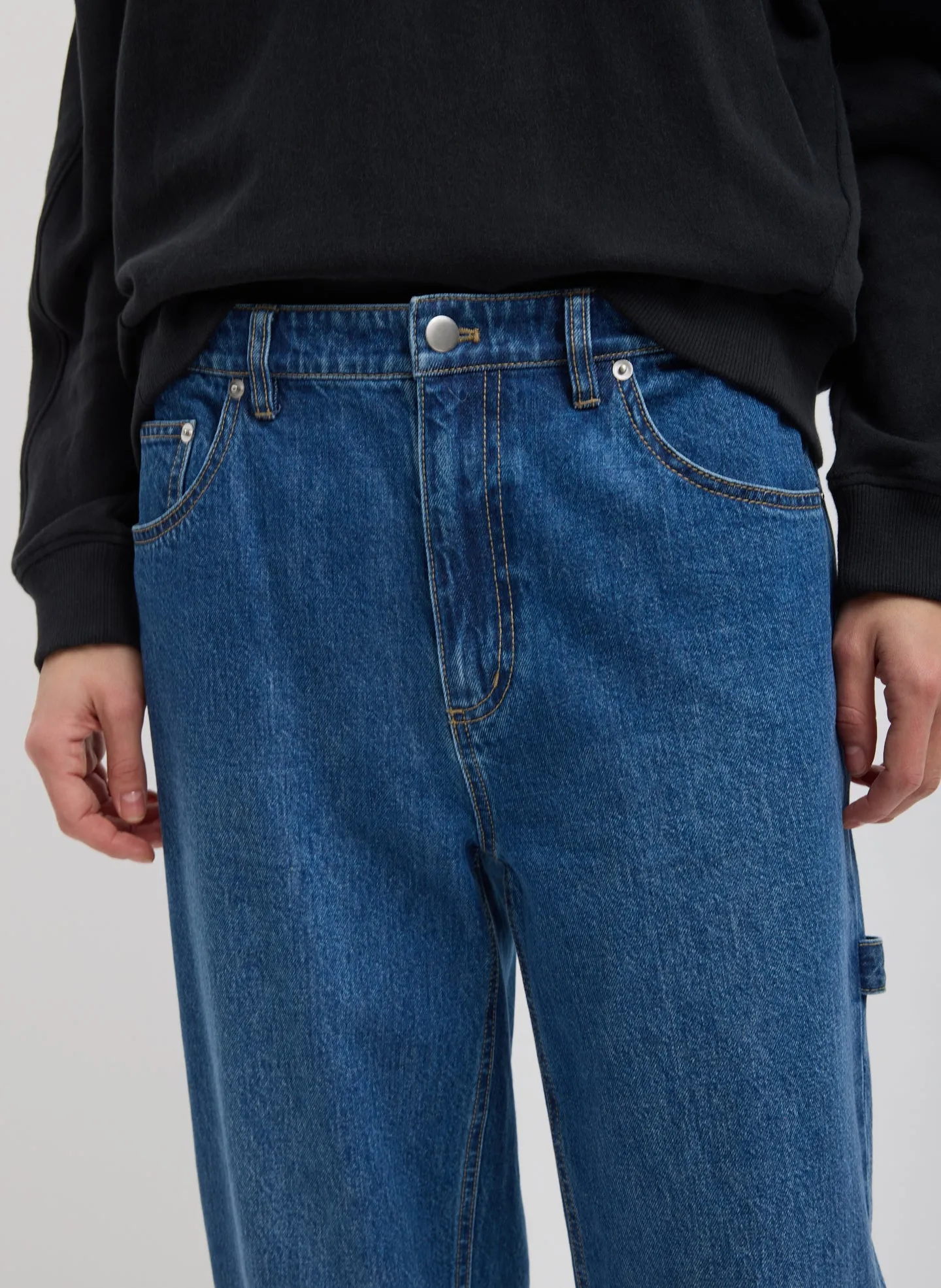 Spring Denim Cropped Slouchy Cargo Jean sold by Tibi product image thumbnail 3