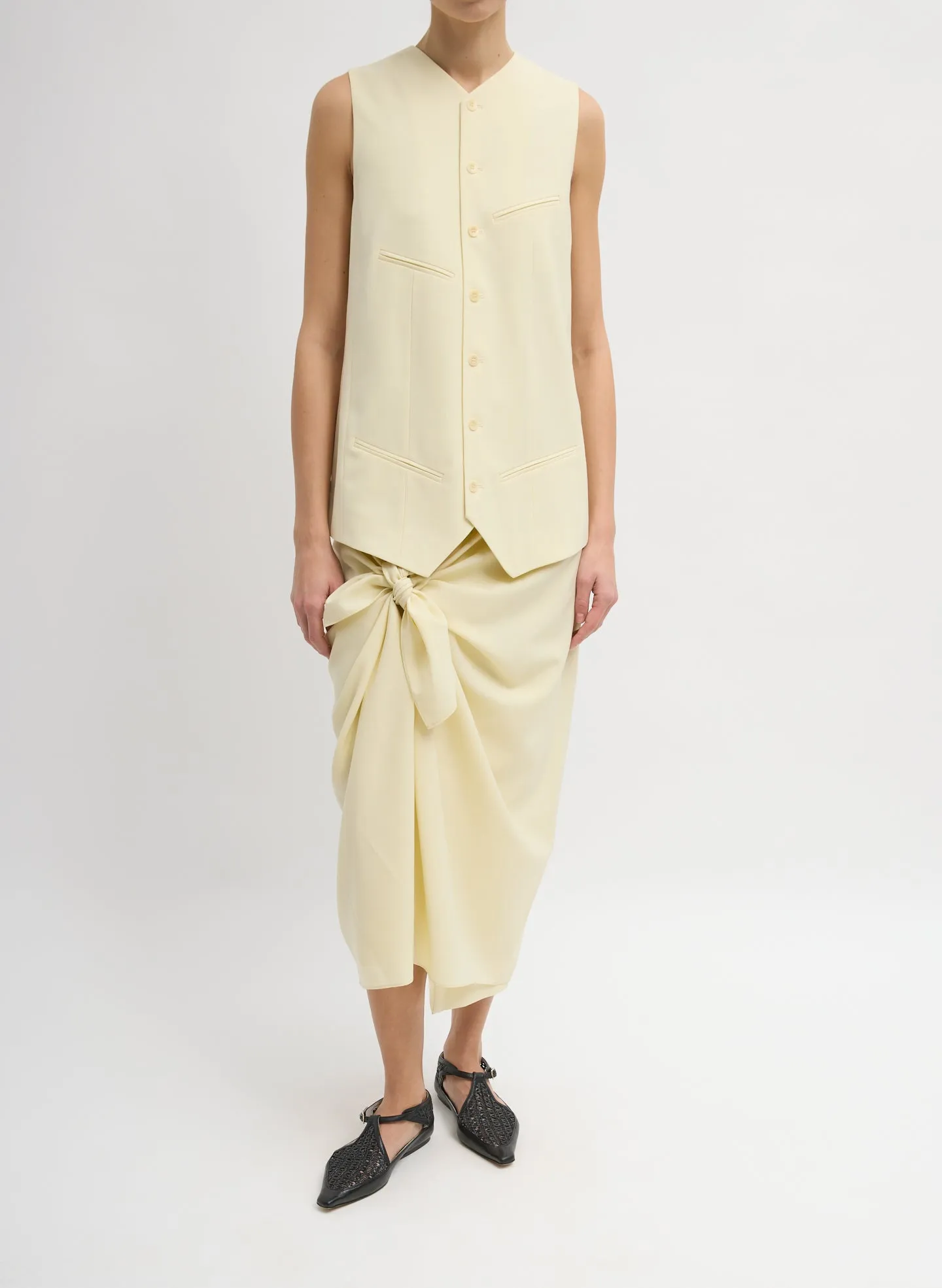 Tropical Wool Tie Front Trouser Skirt sold by Tibi product image thumbnail 4