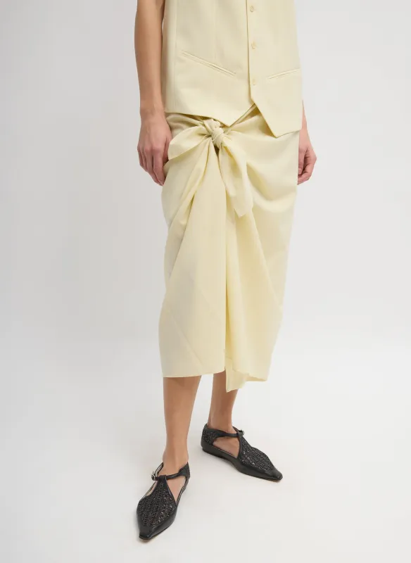 Tropical Wool Tie Front Trouser Skirt sold by Tibi