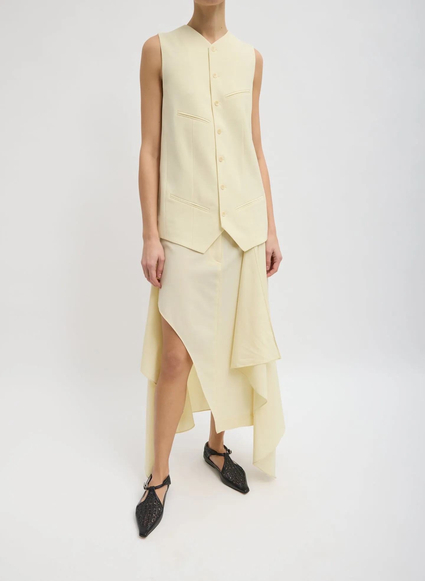 Tropical Wool Tie Front Trouser Skirt sold by Tibi product image thumbnail 5