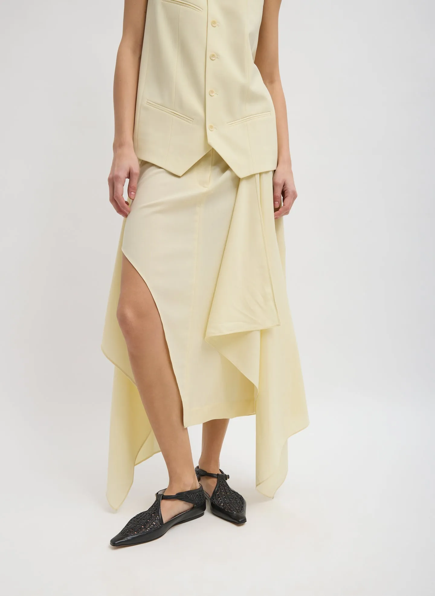 Tropical Wool Tie Front Trouser Skirt sold by Tibi product image thumbnail 2
