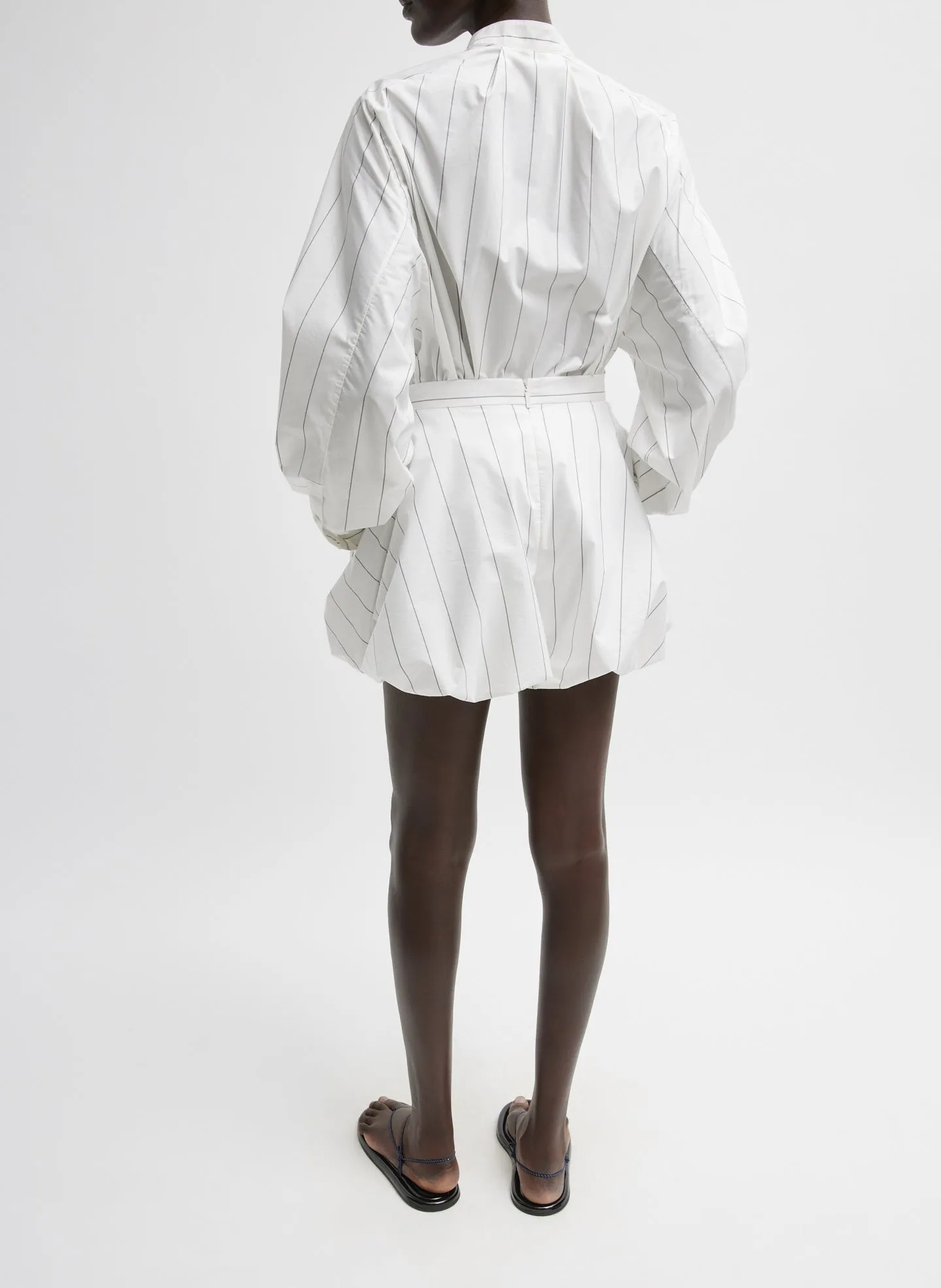 Striped Tech Poplin Bubble Short sold by Tibi product image thumbnail 2