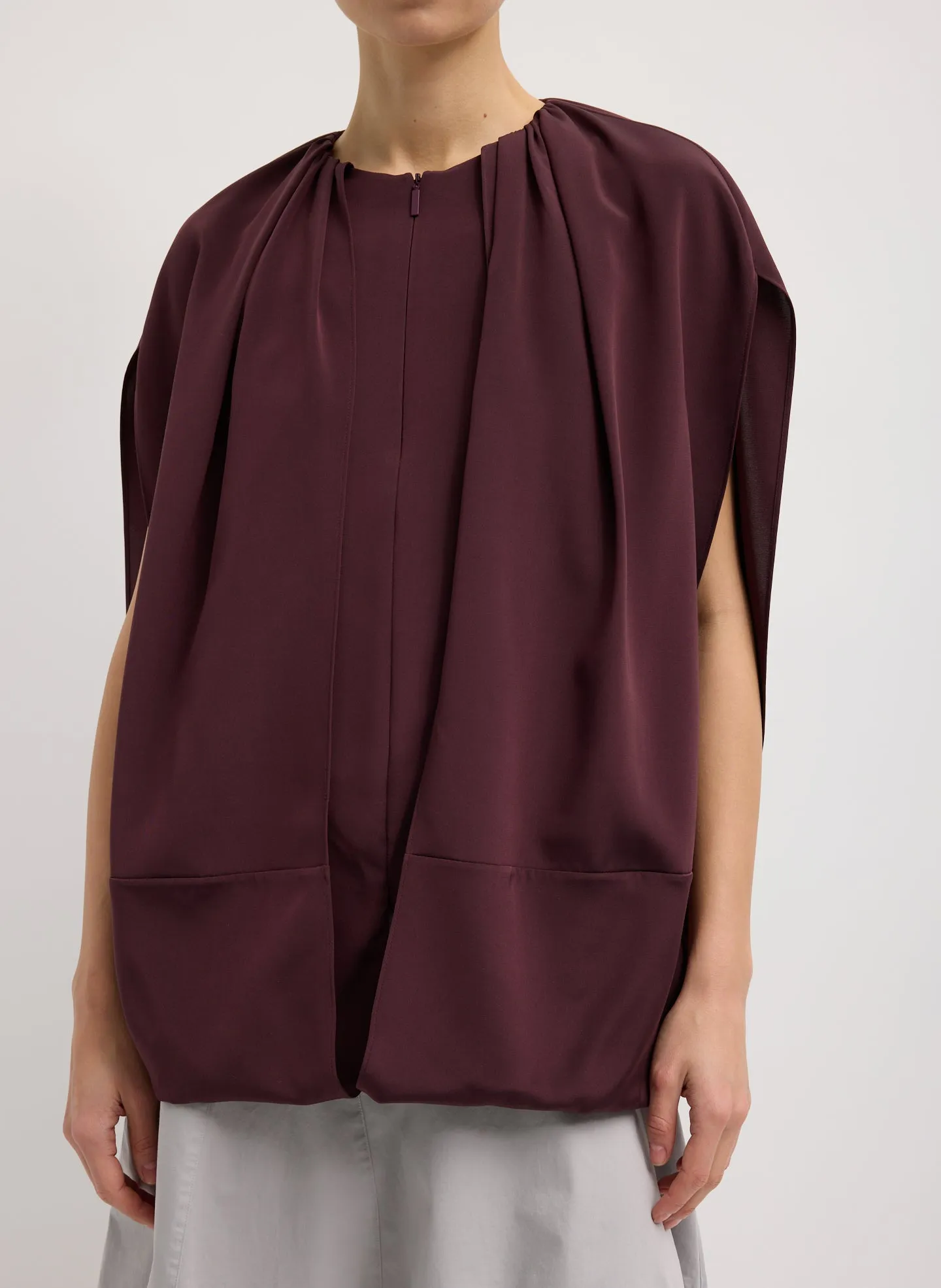 Stretch Silk Nylon Cape Top sold by Tibi
