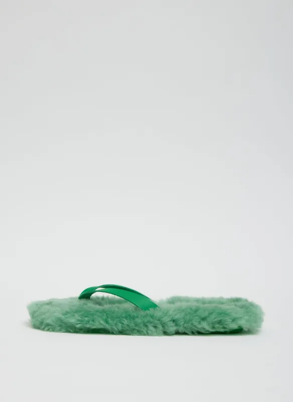 Bryan Shearling Flip Flop made by Tibi