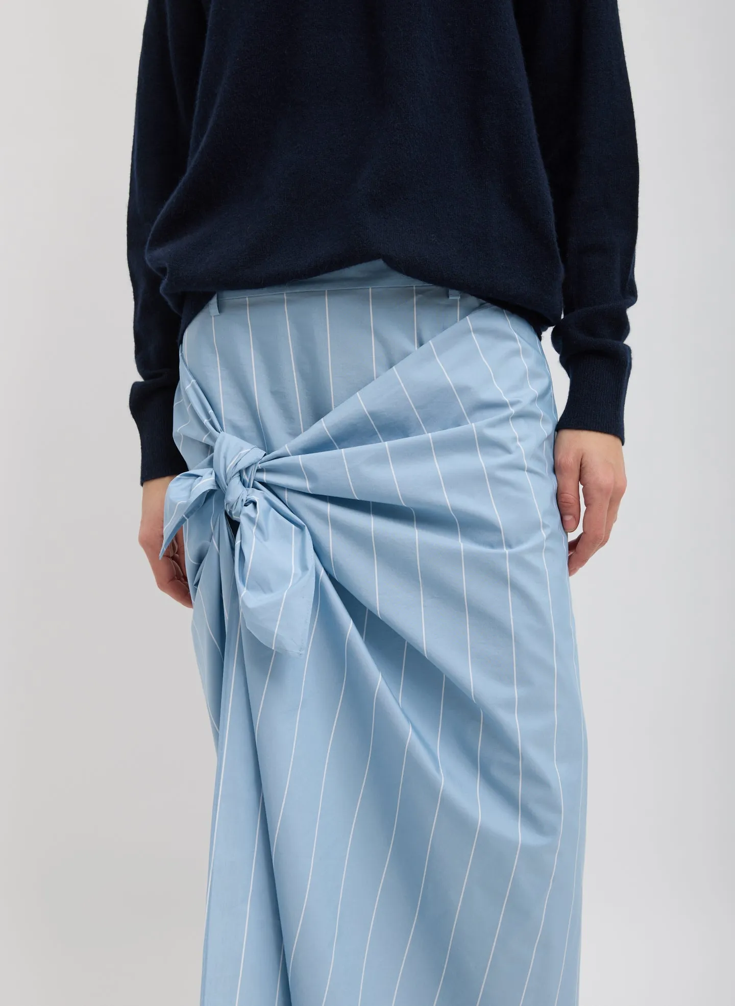 Striped Tech Poplin Tie Front Skirt sold by Tibi product image thumbnail 2