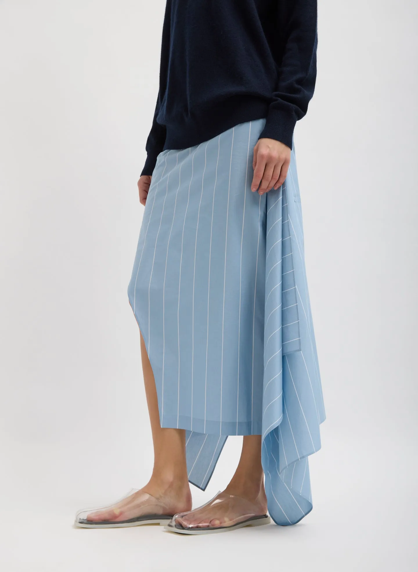Striped Tech Poplin Tie Front Skirt sold by Tibi