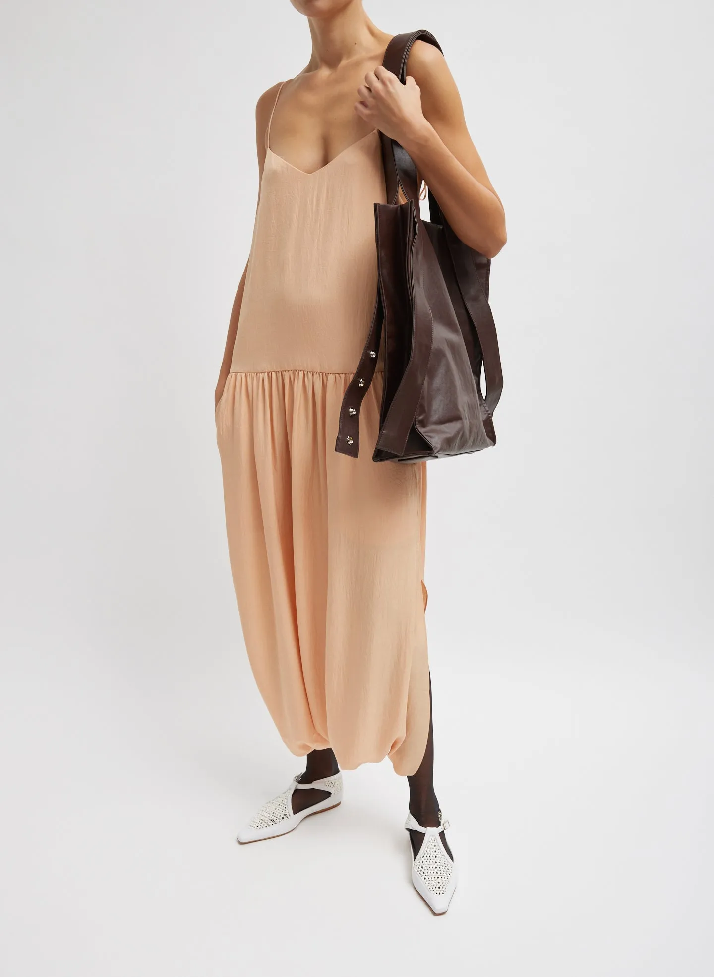 Spring Acetate Strappy Jalouise Dress sold by Tibi