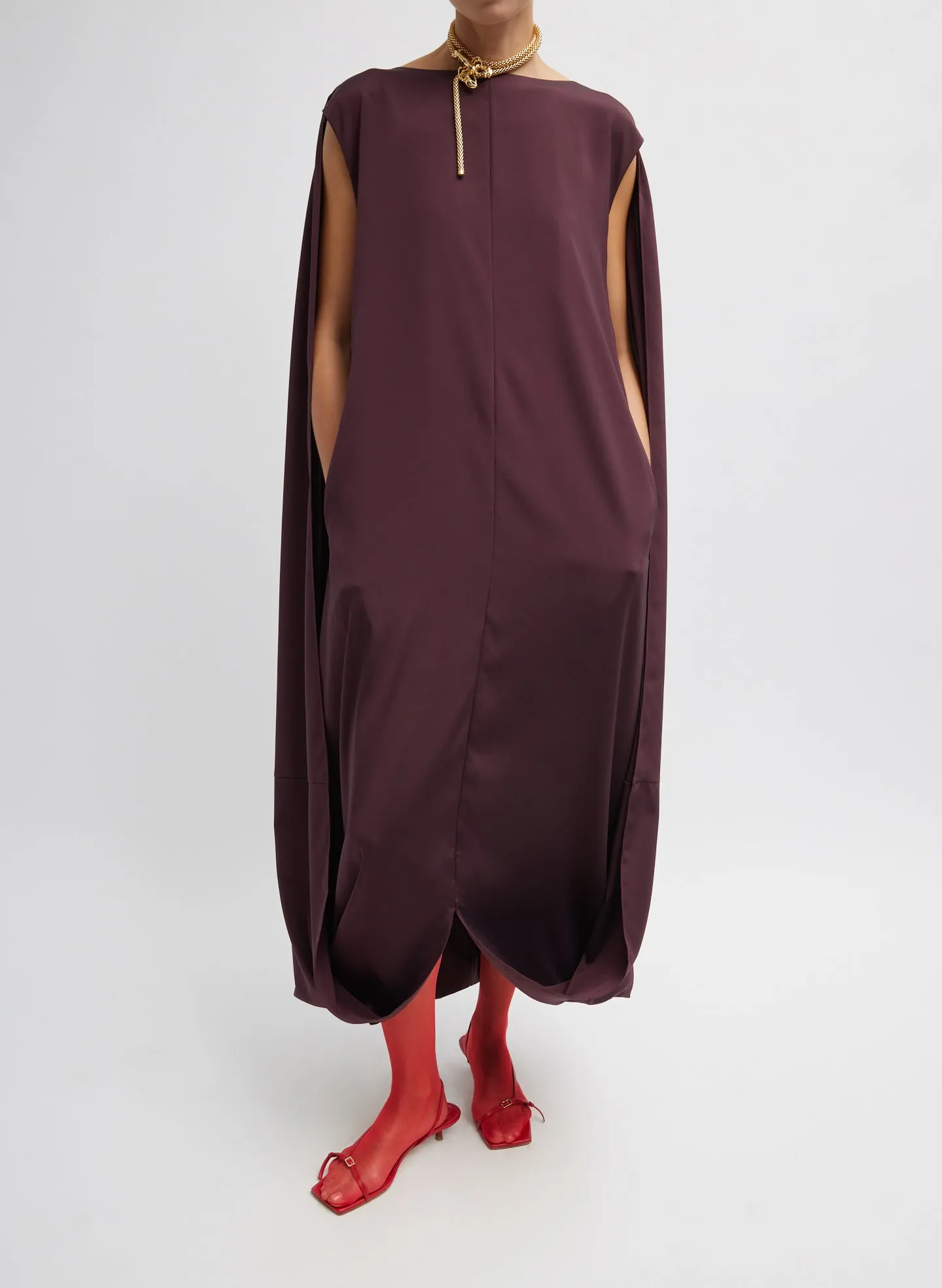 Stretch Silk Nylon Wide Neck Cape Dress sold by Tibi