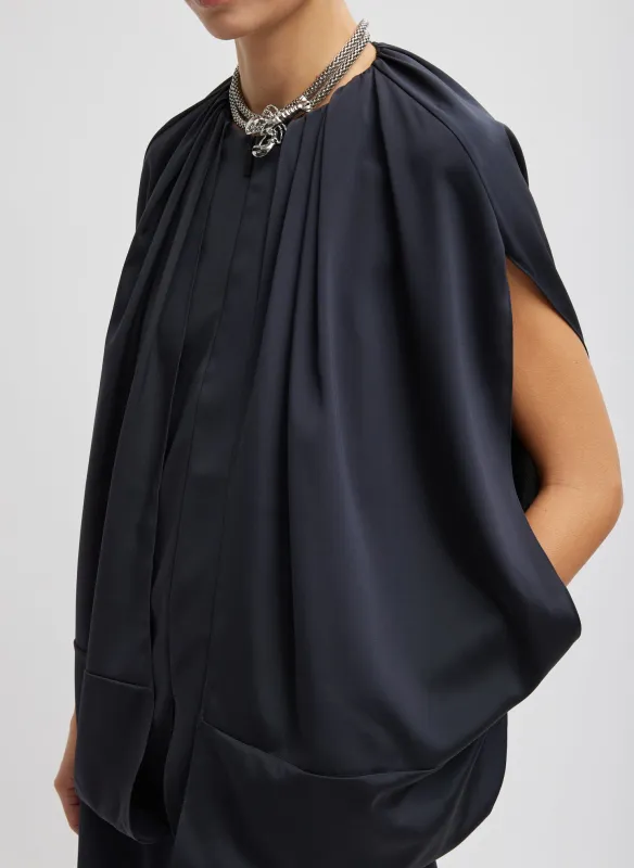 Stretch Silk Nylon Cape Top sold by Tibi