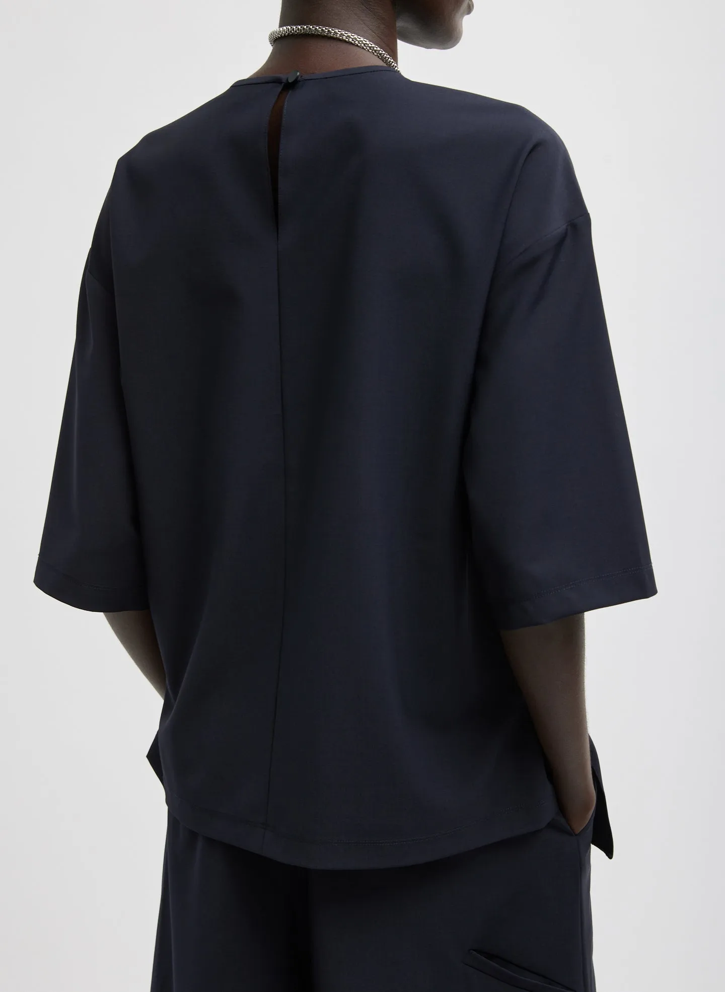 Tropical Wool Tie Front T-Shirt sold by Tibi product image thumbnail 4