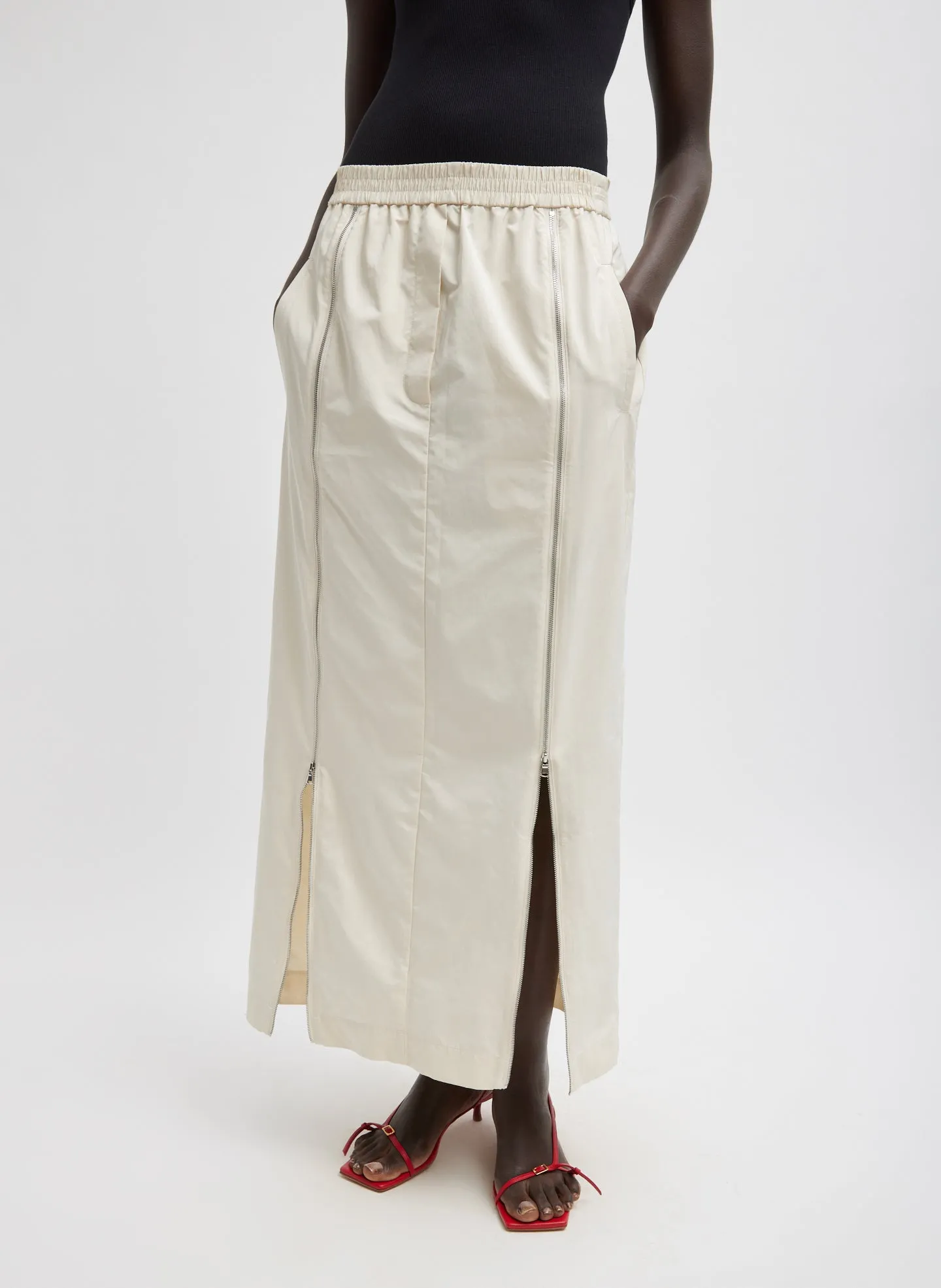 Nylon Zipper Maxi Skirt sold by Tibi