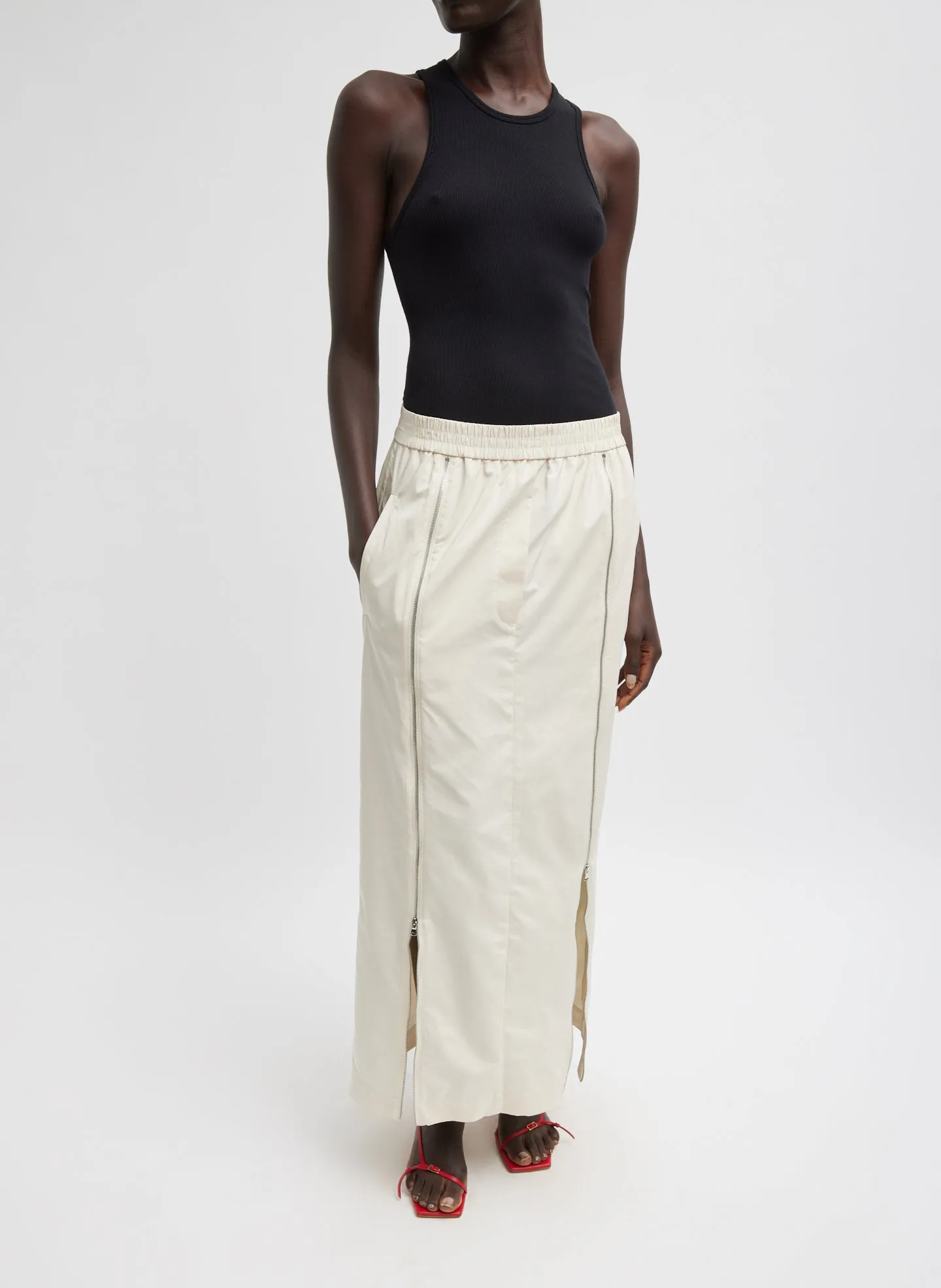 Nylon Zipper Maxi Skirt sold by Tibi product image thumbnail 3