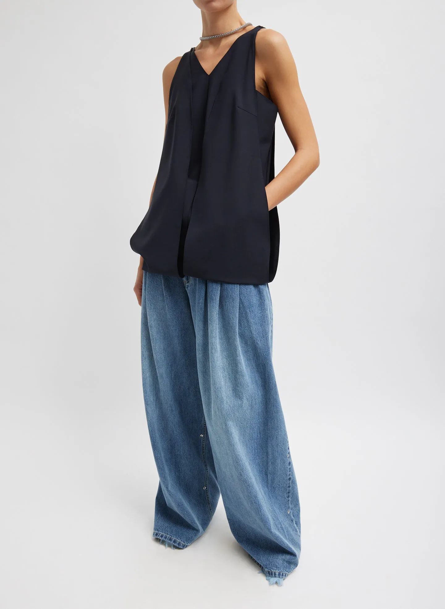 Tropical Wool Sleeveless Paneled Tunic sold by Tibi product image thumbnail 4