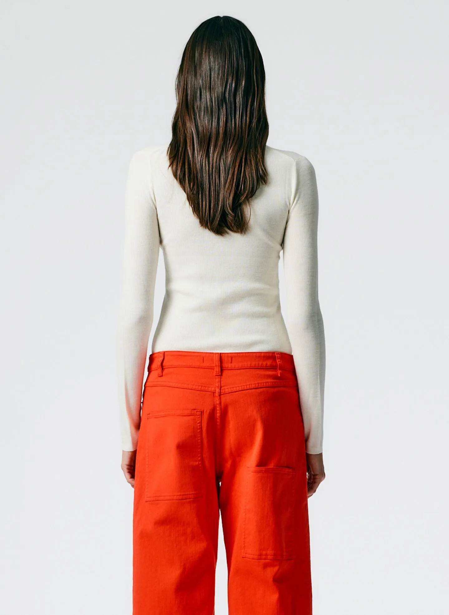 Feather Weight Ribbed Crewneck Pullover Sweater sold by Tibi product image thumbnail 3