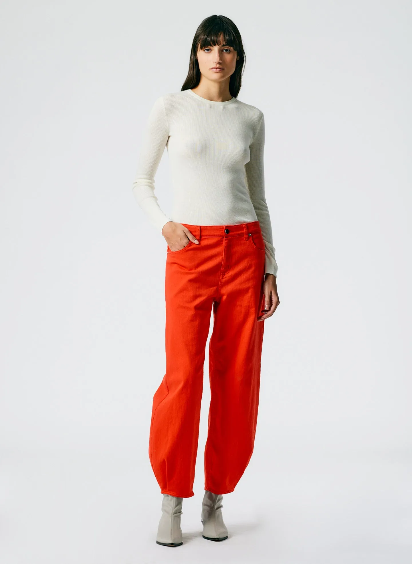 Feather Weight Ribbed Crewneck Pullover Sweater sold by Tibi product image thumbnail 4